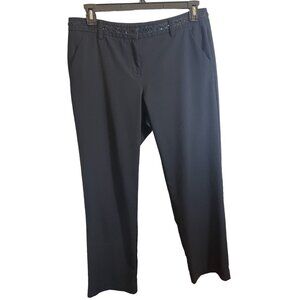 Daisy Fuentes Black Dress Pants Sequin Beaded Waistband Size 12 Career Office